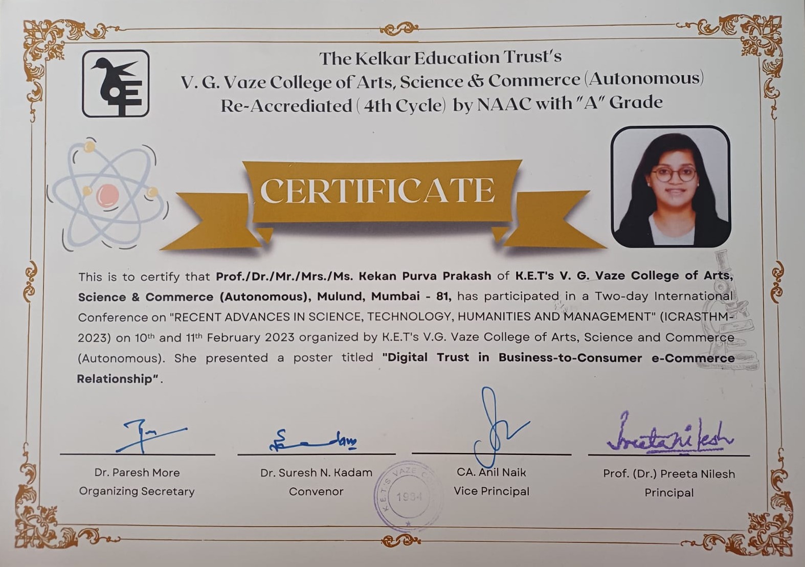 Certificate of Participation